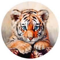 " ФРЕЯ" PZLF- 015 Пазл фигурный деревянный " Застенчивый тигренок" 153 элемент. 