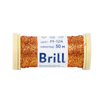Нитки для вышивания Gamma Brill мулине М металлик 100% полиэстер 50 м M- 124 золотистый/ оранжевый