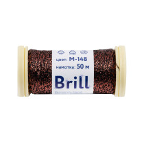 Нитки для вышивания Gamma Brill мулине М металлик 100% полиэстер 50 м M- 148 черный/ коричневый